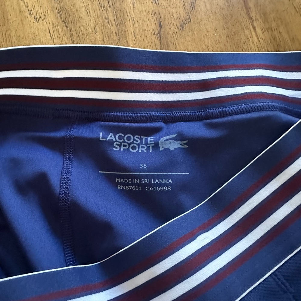 Lacoste Sport Navy Skirt with Striped Waistband - Picture 3 of 6